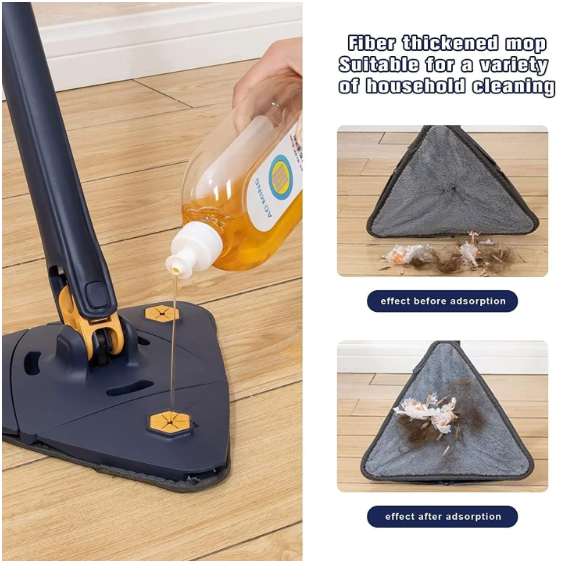 360° Rotatable Adjustable Cleaning Triangle Mop - Self-Squeeze Hand-Free Wash