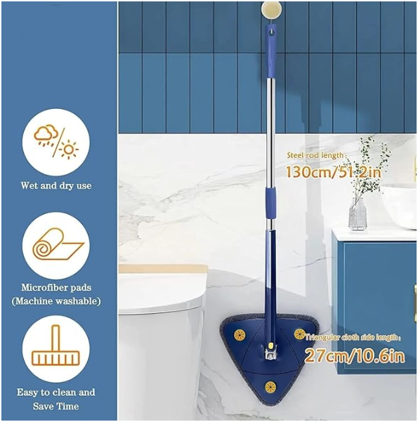 360° Rotatable Adjustable Cleaning Triangle Mop - Self-Squeeze Hand-Free Wash