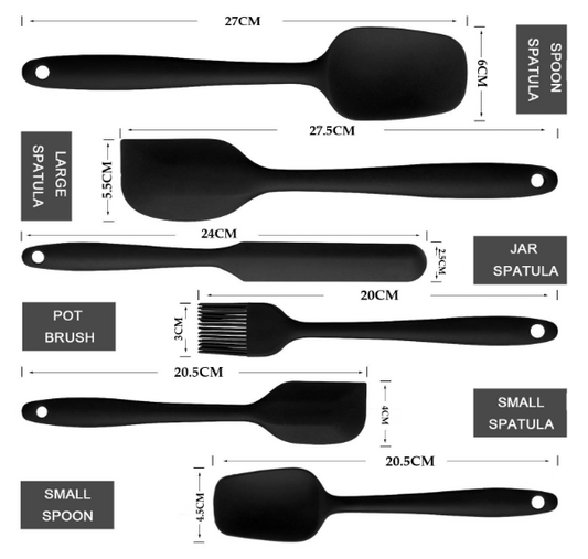 Premium Silicone Baking Spatula & Oil Brush Set (6-Pcs/3-Pcs) - Heat Resistant & Non-Stick Kitchen Tools