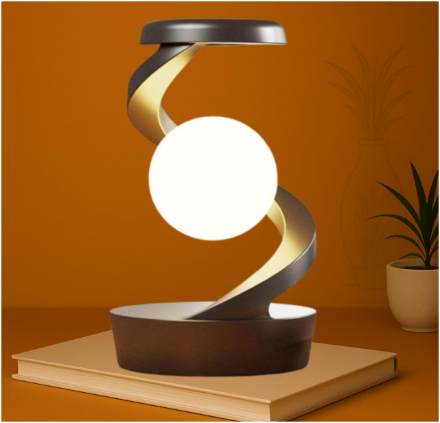 Spiral Rotating Desk Lamp - RGB Rechargeable Moon Light with Gesture Control