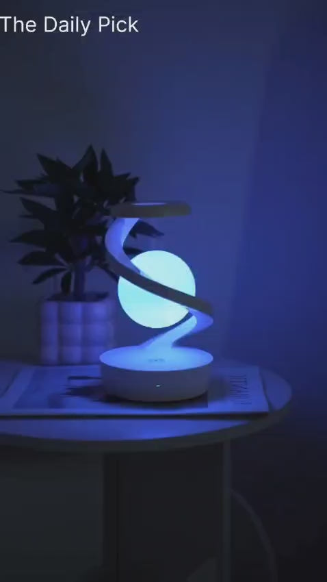 Spiral Rotating Desk Lamp - RGB Rechargeable Moon Light with Gesture Control